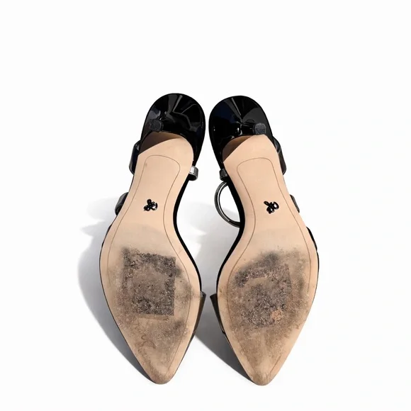 Sam Edelman Othello Snake-Embossed Slingback Heels Metallic Bronze Size 9.5 - Picture 6 of 12